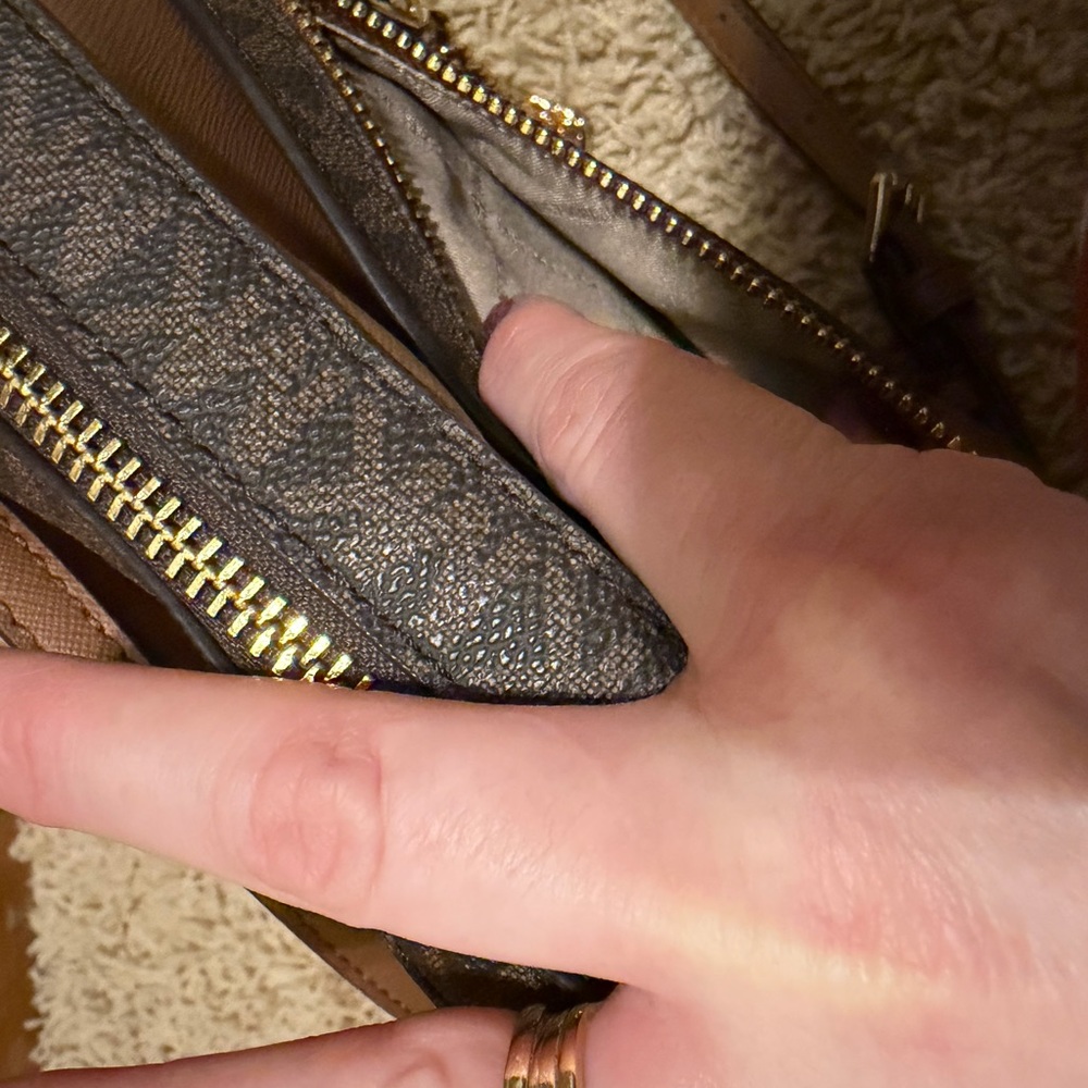Michael Kors Dark Brown and Tan Crossbody Bag - Picture 2 of 4